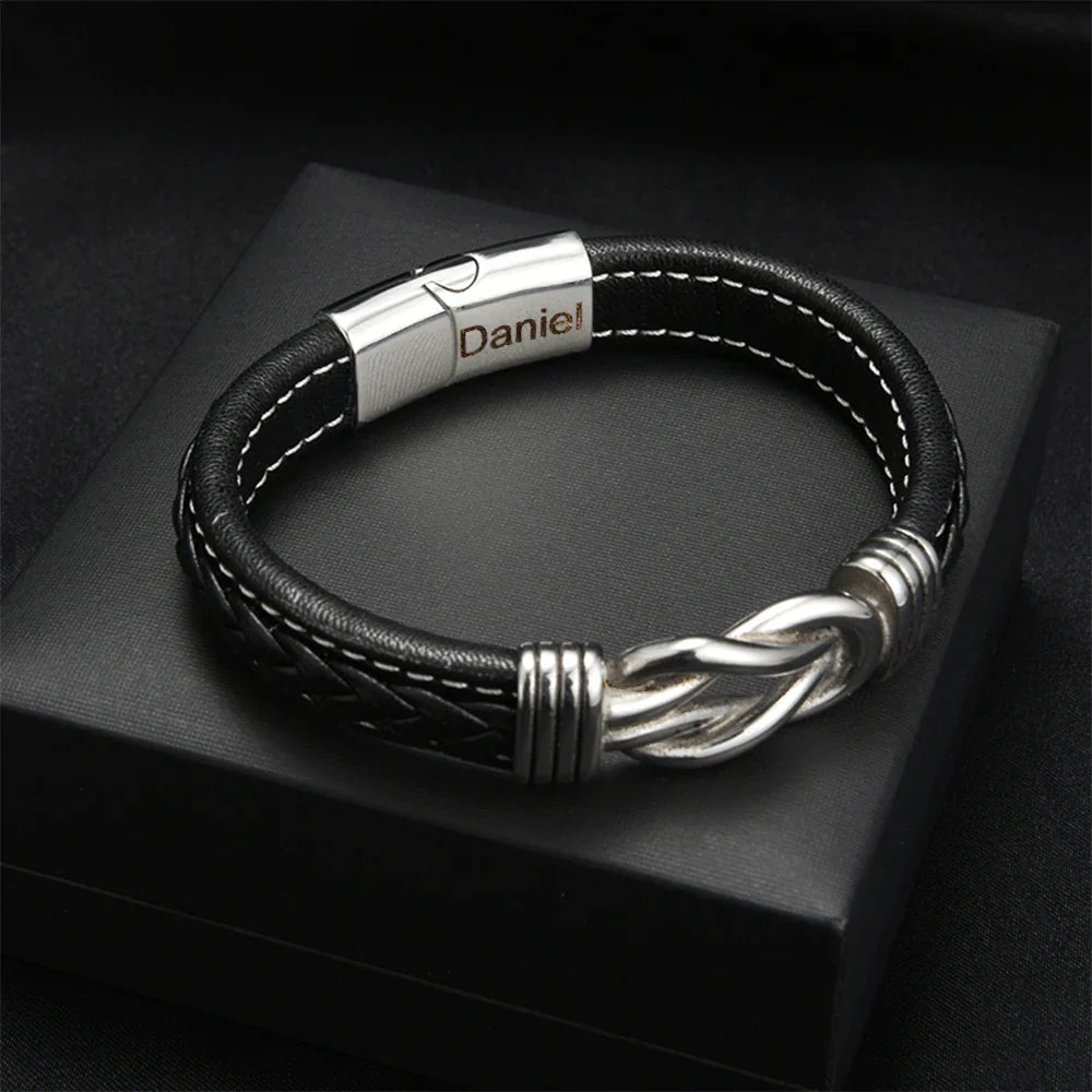 Son’s Eternal Knot Bracelet Gift Set – Personalized with Engraving