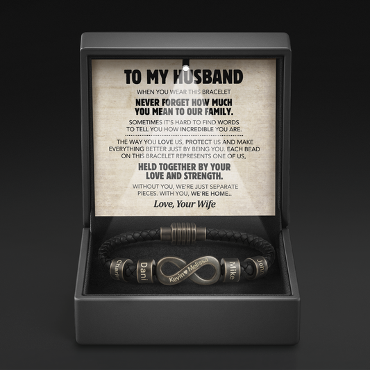 Infinity Name Bracelet - For the Man Who Holds Us Together