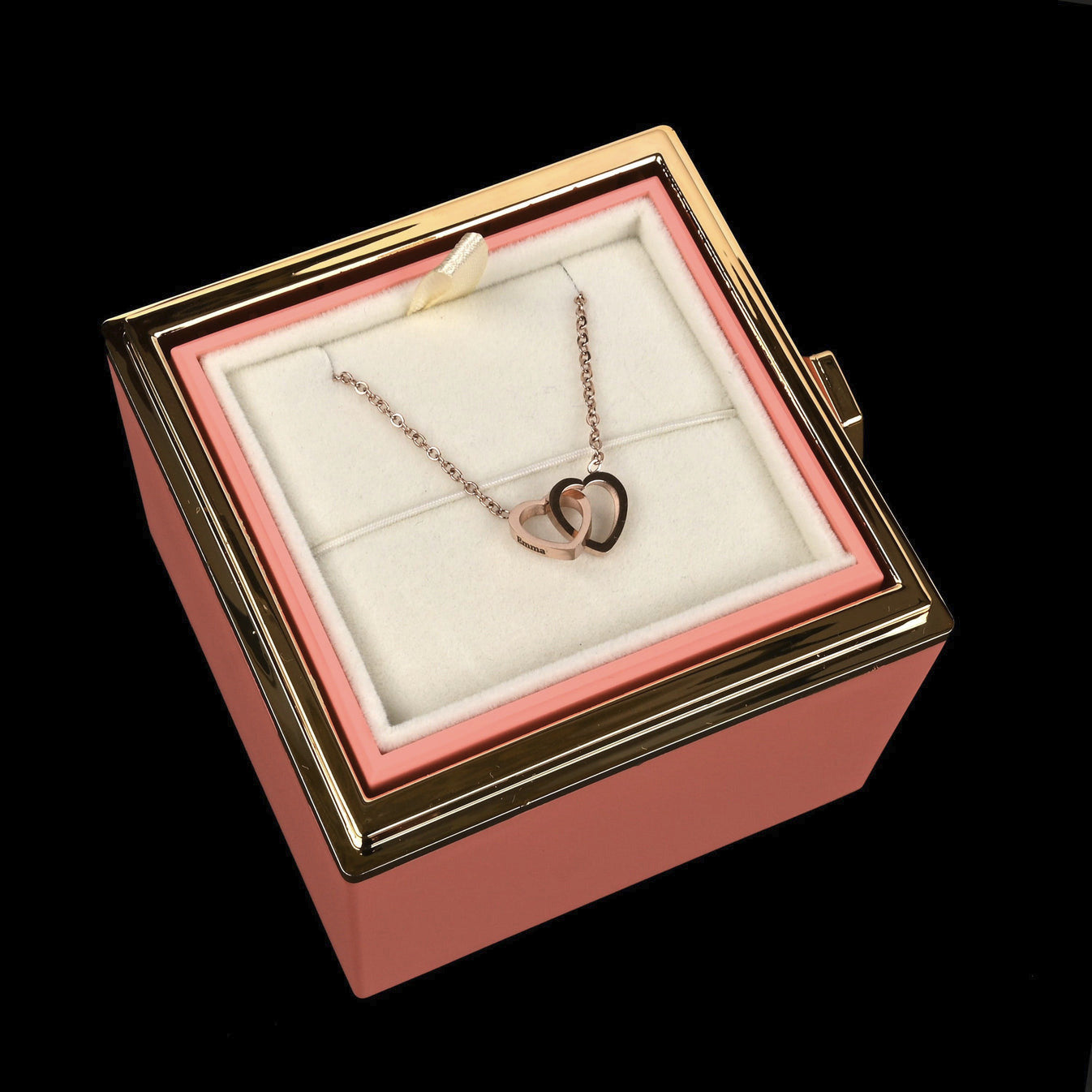 Eternal Rose Box W/ Personalized Necklace