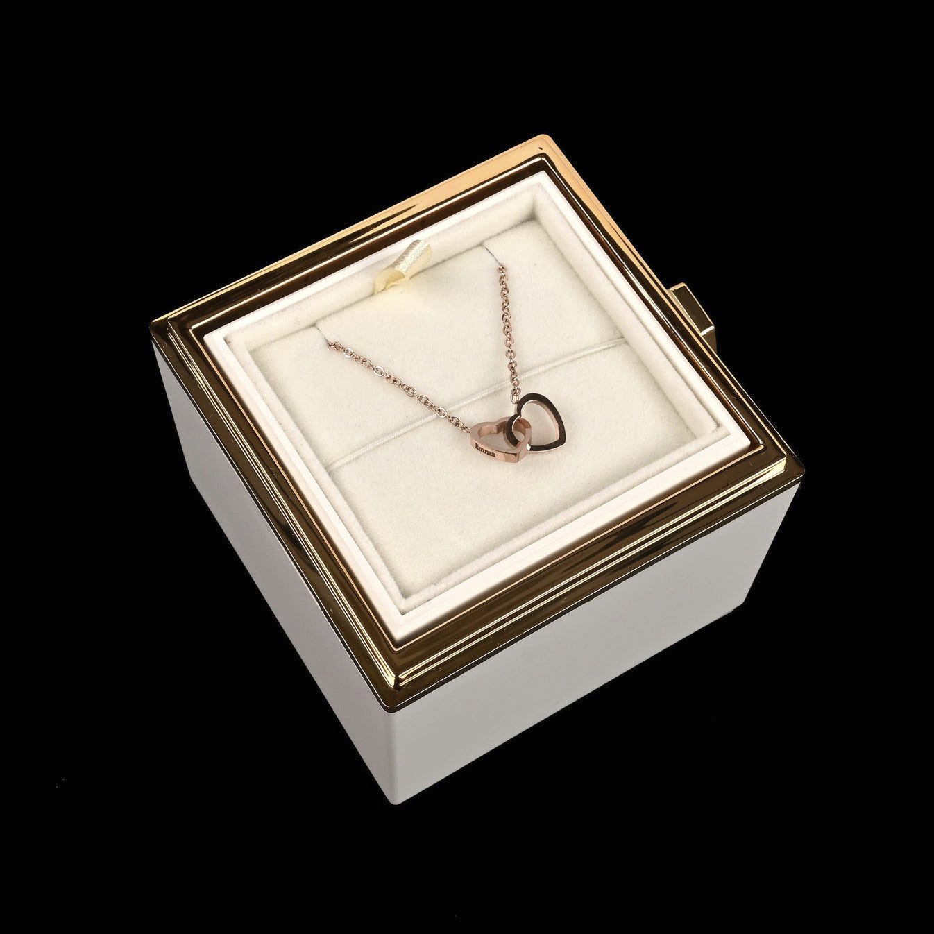 Eternal Rose Box W/ Personalized Necklace
