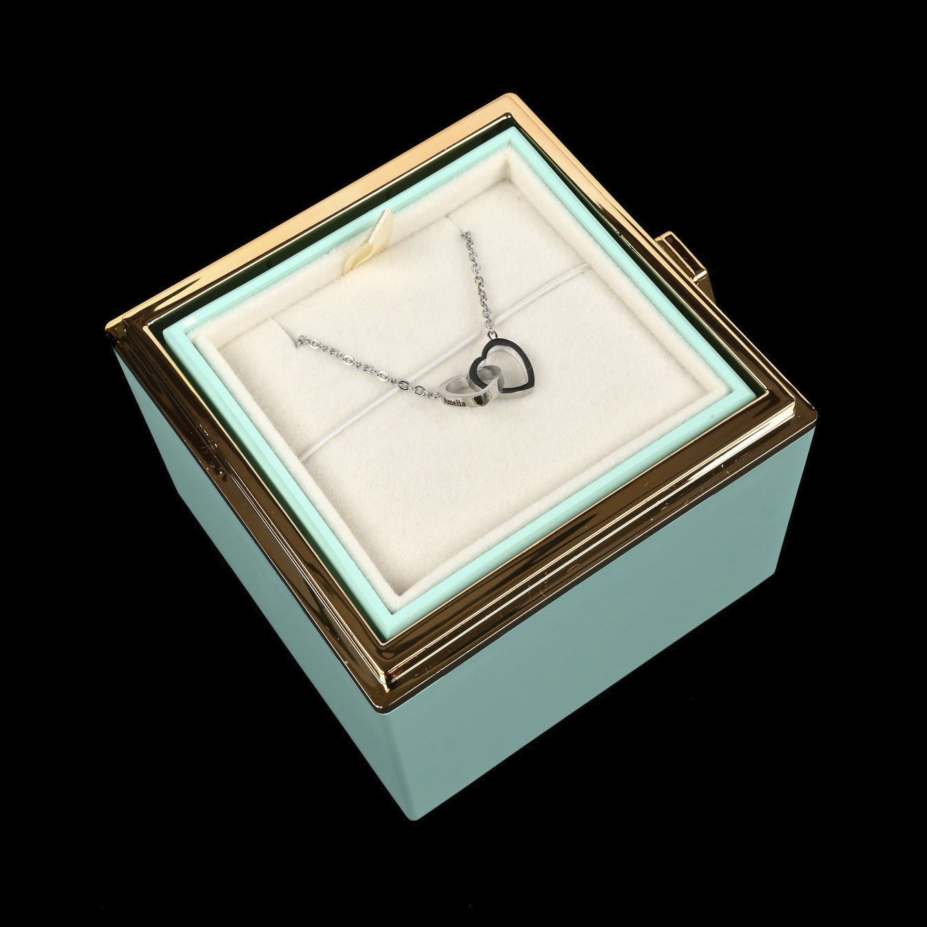 Eternal Rose Box W/ Personalized Necklace