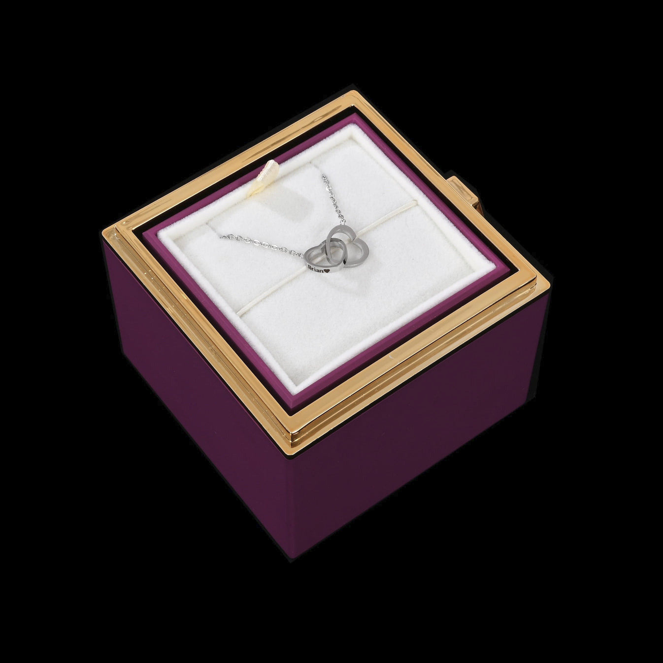 Eternal Rose Box W/ Personalized Necklace