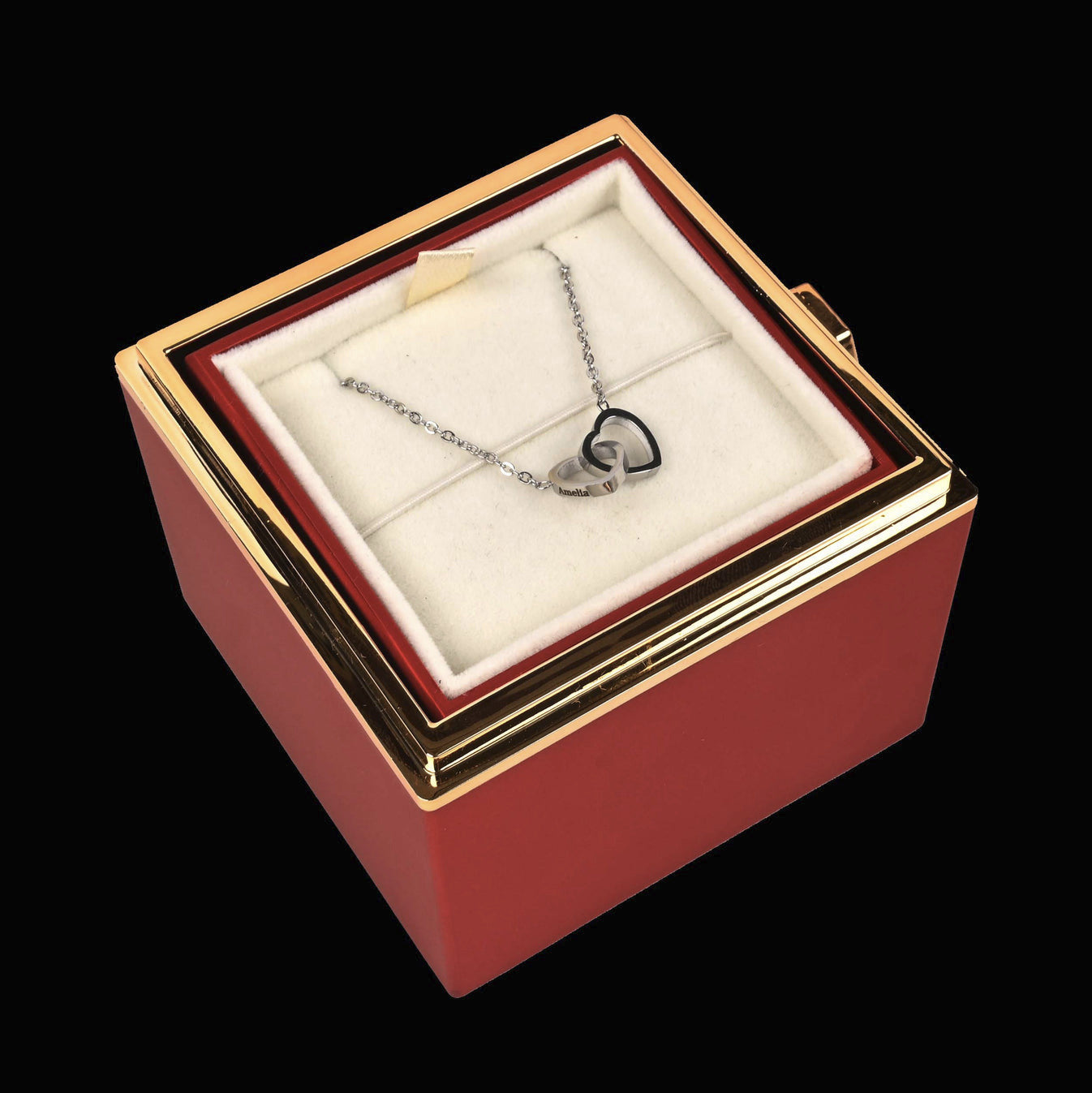 Eternal Rose Box W/ Personalized Necklace